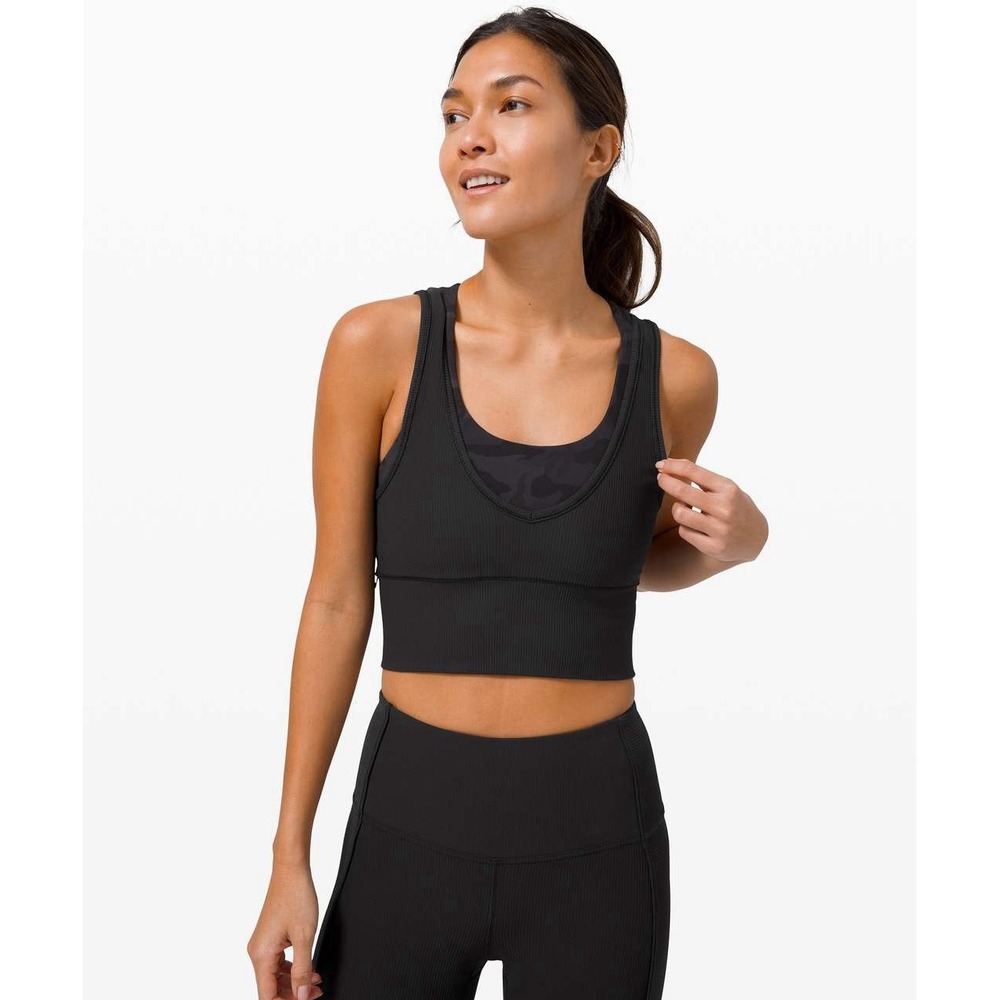 Lululemon Power Pivot Tank *Rib Black Bust 26"